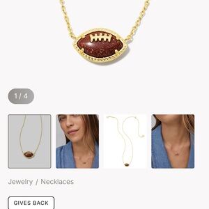Kendra Scott Gold and Brown Football Necklace